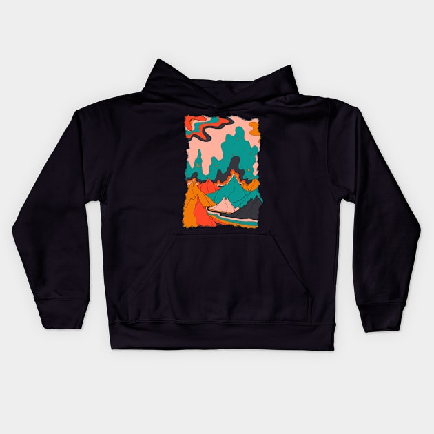 An abstract world Kids Hoodie by Swadeillustrations